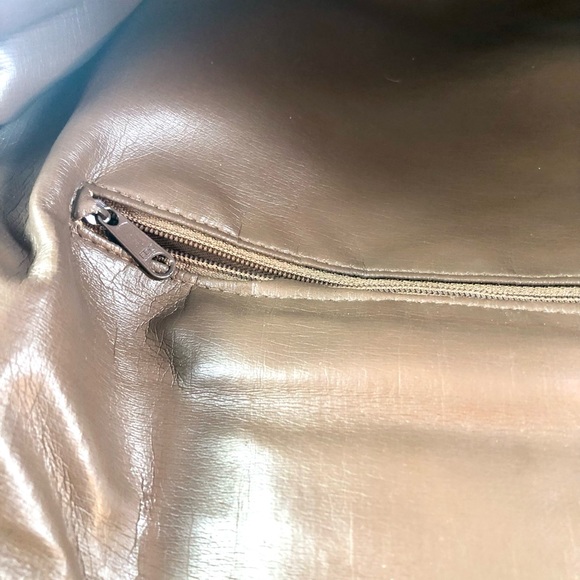 VINTAGE 1980’s LEATHER & SNAKE SKIN LG TAN CLUTCH PURSE Granny Core Y2K Retro - Picture 10 of 12